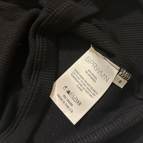 NWOT SPRWMN Ribbed Racer Tank Top - Black SMALL - Picture 6 of 6